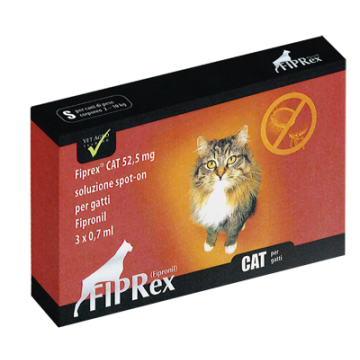 Fiprex cat - 52,5 mg soluzione spot on per gatti 3 pipette da 0,7 ml