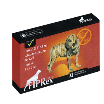 Fiprex xl - 412,5 mg soluzione spot on per cani da 40 a 55 kg 3 pipette da 5,5 ml