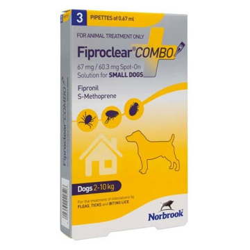 Fiproclear combo spot-on 3 pipette 0,67 ml cani da 2 a 10 kg