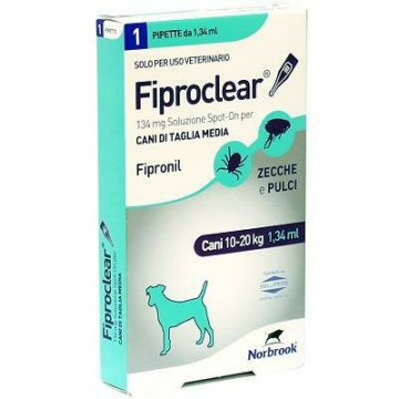Fiproclear spot-on 1 pipetta 1,34 ml cani da 10 a 20 kg