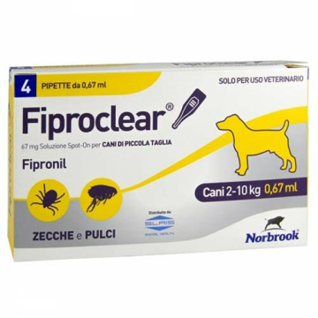 Fiproclear spot-on 4 pipette 0,67 ml cani da 2 a 10 kg