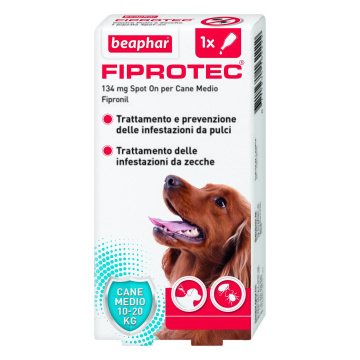 Fiprotec 134 mg - 134 mg soluzione spot on per cani da 10 a 20 kg 1 pipetta da 1,34 ml