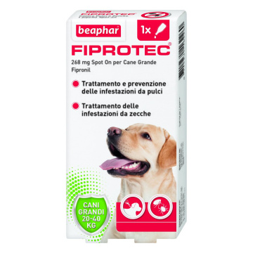 Fiprotec 268 mg - 268 mg soluzione spot on per cani da 20 a 40 kg 1 pipetta da 2,68 ml