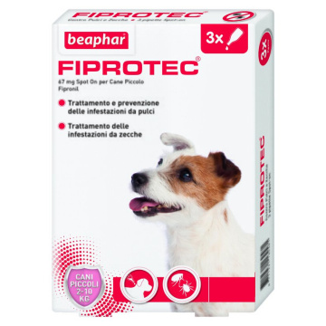 Fiprotec 67 mg - 67 mg soluzione spot on per cani da 2 a 10 kg 3 pipette da 0,67 ml