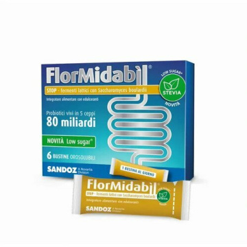FlorMidabil Stop Polvere Integratore Contro Diarrea 6 Bustine