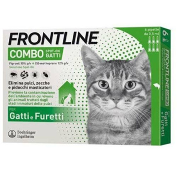 Frontline Combo - 50 mg + 60 mg soluzione spot on per gatti e furetti 1 pipetta da 0,5 ml
