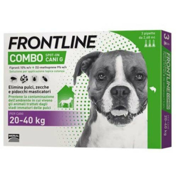 Frontline combo spot-on cani g - 268 mg soluzione spot on per cani di taglia piccola 3 pipette da 2,68 ml