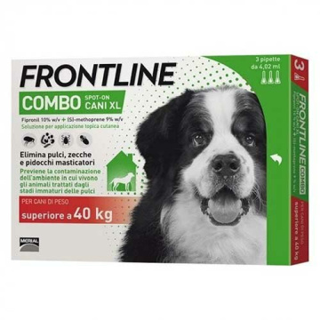 Frontline combo spot-on cani xl - 402 mg + 361,8 mg soluzione spot on per cani xl 3 pipette da 4,02 ml