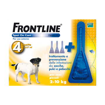 Frontline spot-on 4 pipette 0,67 ml cani da 2 a 10 kg