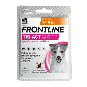 Frontline tri-act soluzione spot-on per cani di 5-10 kg