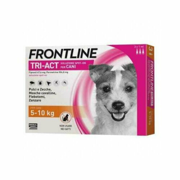 Frontline Tri-Act Spot-on 6 Pipette 1 ml Per Cani da 5 a 10 kg 