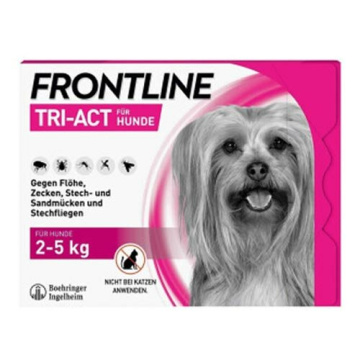 Frontline tri-act spot-on cani 2-5 kg 3 pipette da 0,5 ml