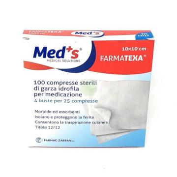Garza compressa meds farmatexa idrofila 12/12 10x10cm 100 pezzi