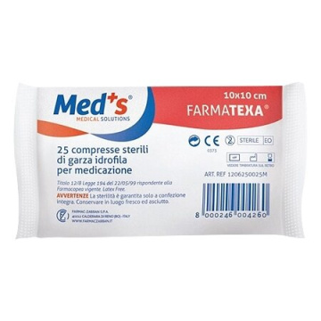 Garza compressa meds farmatexa idrofila 12/8 10x10cm 50 pezzi