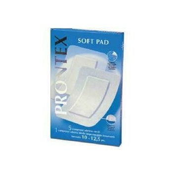 Garza compressa prontex soft pad 10x12,5 6 pezzi (5 tnt + 1impermeabile aqua pad)