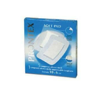Garza compressa prontex soft pad 10x6 cm 6 pezzi (5 tnt + 1impermeabile aqua pad)