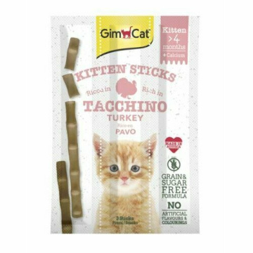 Gimcat Kitten Stick per Gatti dal 4° mese 3 Snack al Tacchino 3g