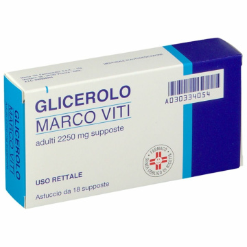 Glicerolo marco viti adulti 2250 mg adulti 18 supposte 