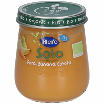 Hero baby omogeneizzato pera banana carota 100% bio 120 g