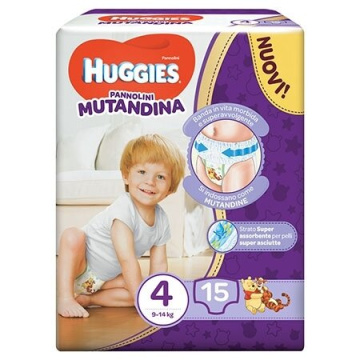 Huggies diaper pant base 4 15 pezzi