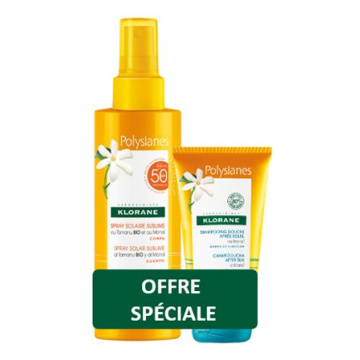Klorane Polysianes Kit Spray Solare SPF50 + shampoo doccia monoi 