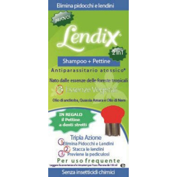 Lendix shampoo plus 150 ml + pettine anti pidocchi 2 in 1