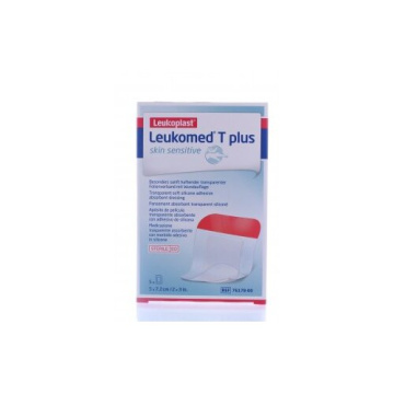 Leukomed t plus skin sensitive medicazione post-operatoria trasparente impermeabile con massa adesiva al silicone 5x7,2cm 5 pezzi