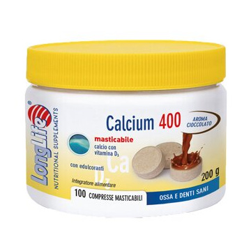 Longlife calcium cacao 100 compresse 400 mg