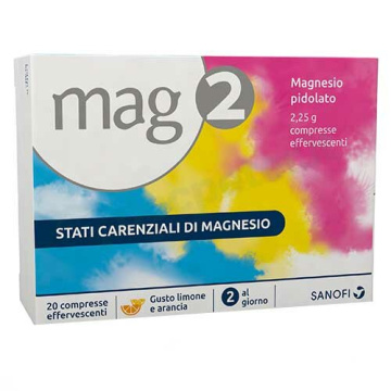 Mag2 20 Compresse Effervescenti 2,25g Magnesio Pidolato