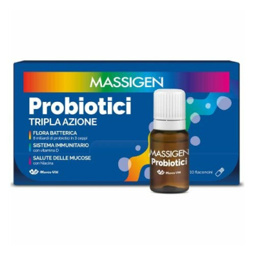 Massigen Probiotici Tripla Azione 10 flaconcini da 8 ml