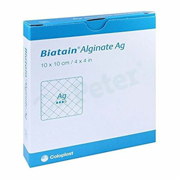 Medicazione di alginato e carbossimetilcellulosa rilascio ioni argento biatain alginate ag piastra 10x10cm 10 pezzi
