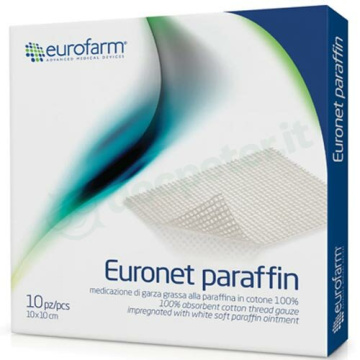 Medicazione in garza grassa paraffinata euronet paraffin 10x10cm 10 pezzi
