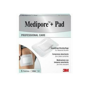 Medicazione medipore+pad 10x20cm 5pezzi