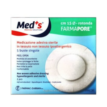 Meds farmapore medicazione adesiva sterile rotonda diametro15cm 5 pezzi
