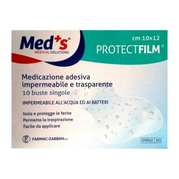 Meds Protect Film Medicazione Impermeabile Adesiva 10X12Cm 10 Pezzi