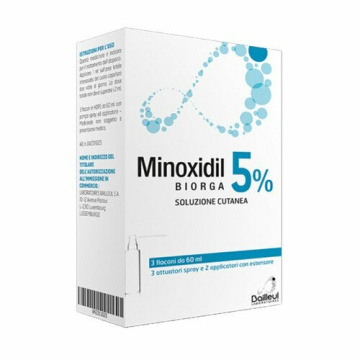 Minoxidil Biorga 5% Soluzione Cutanea Spray 3x 60 ml