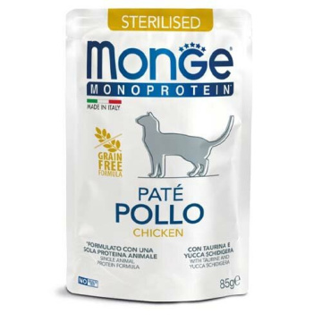 Monge Cat Adult Sterilised Monoprotein Paté Pollo Bustina 85g 