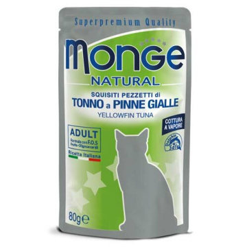 Monge Natural Adult Cat Pezzetti di Tonno a Pinne Gialle 80g