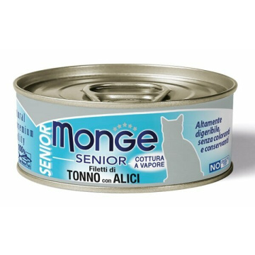 Monge Quality Senior Natural Cat Filetti di Tonno e Alici 80g