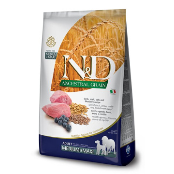 N&d ancestral grain dog lamb & blueberry adult medium/maxi 12 kg