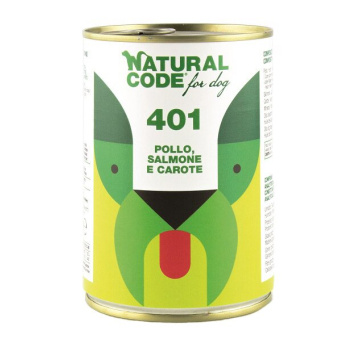 Natural code 401 for dog pollo salmone e carote
