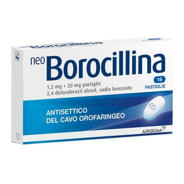 Neo Borocillina 1,2mg +20mg Antisettico Cavo Orofaringeo 16 Pastiglie