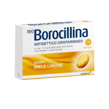 Neo Borocillina Antisettico Orofaringeo Limone e Miele 16 Pastiglie