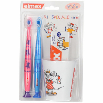 Special pack kids elmex 1 dentifricio elmex bimbi 50 ml + 2spazzolini elmex bimbi 3-6 anni + 1 tazza omaggio