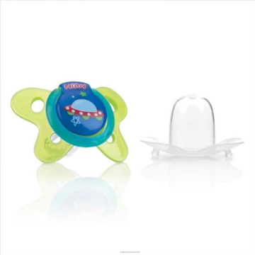 Nuby succhietto goccia silicone 6/36 mesi butterfly oval concover
