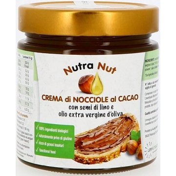 Nutra nut crema nocciole al cacao con semi di lino e olio extra vergine d'oliva 400 g