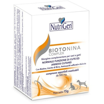 Nutrigen biotonina complex mangime complementare per cute cani/gatti 30 tavolette