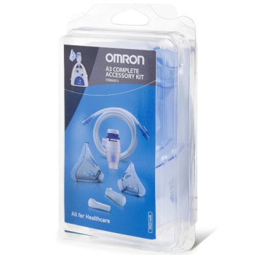 Omron a3 complete kit ricambio ampolla regolabile + tubo + mascherina pediatrica + mascherina adulti + forcelle nasali +boccaglio