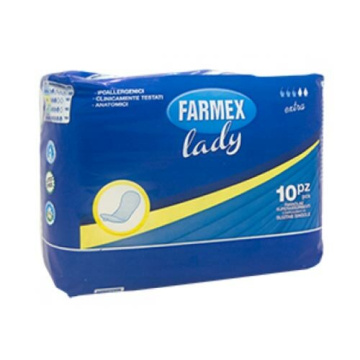 Pannolone sagomato per incontinenza leggera farmex lady misura extra 10 pezzi