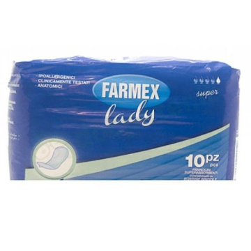 Pannolone sagomato per incontinenza leggera farmex lady misura super 10 pezzi